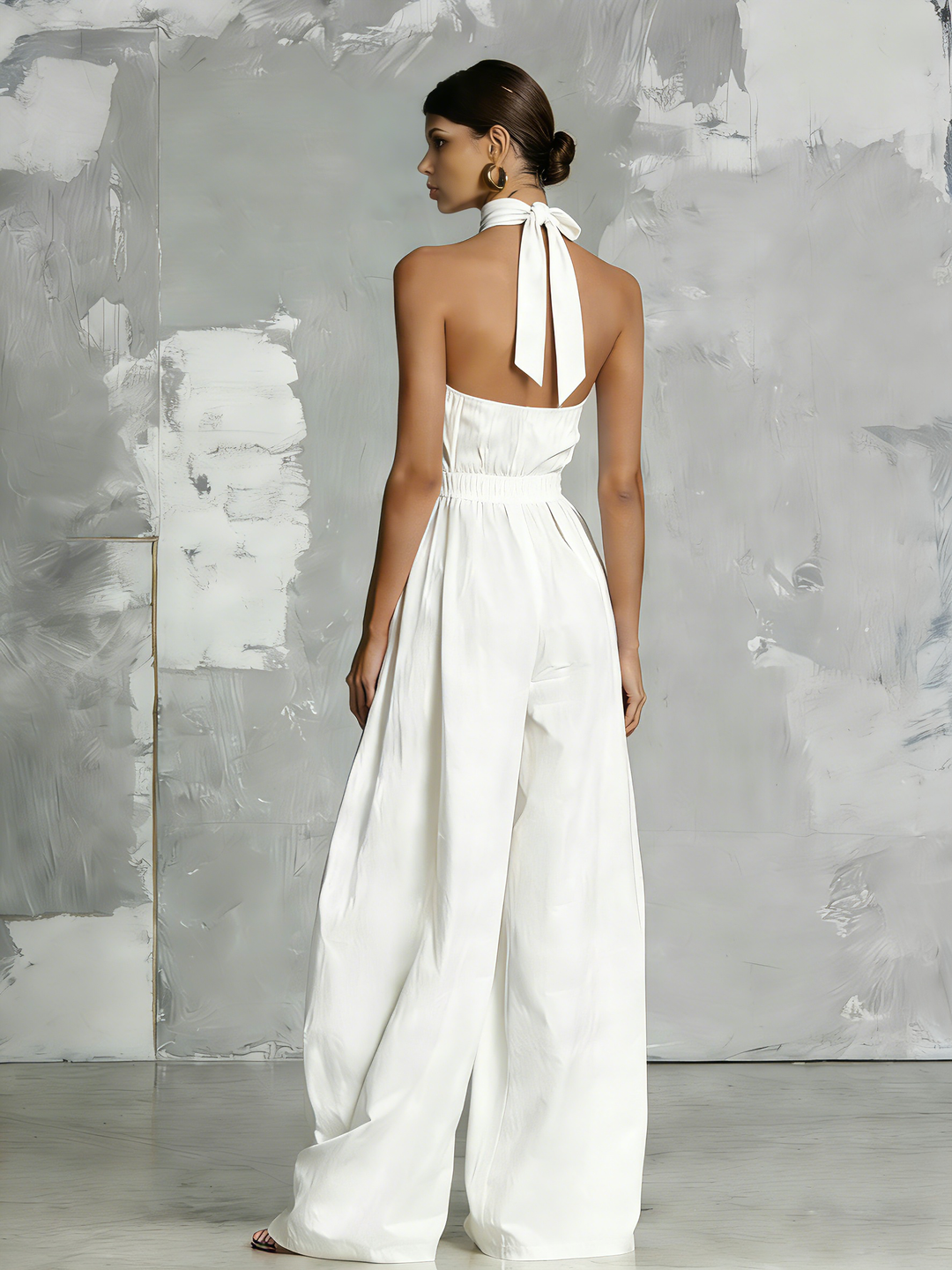 Josephine - Sleeveless White Crochet Jumpsuit