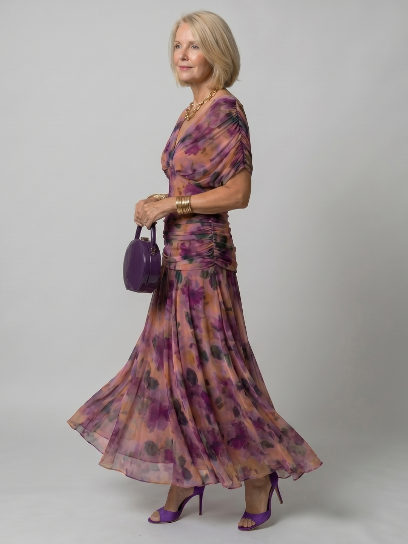 Violet &amp; Grace™ | Off Shoulder Flow Midi Dress