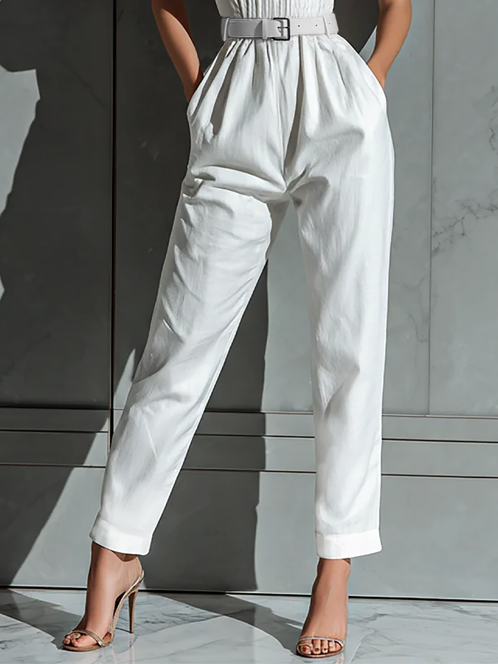 Manon - Wide Jumpsuit in Cotton and Linen Blend