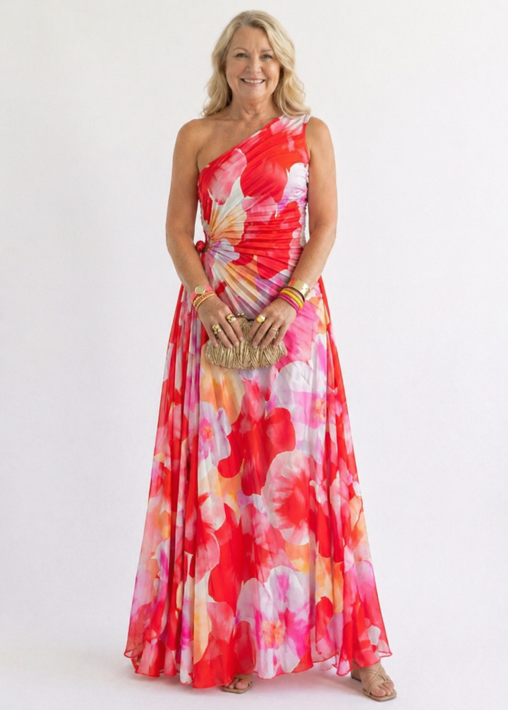 Violet &amp; Grace™ | Pleated One-Shoulder Dress