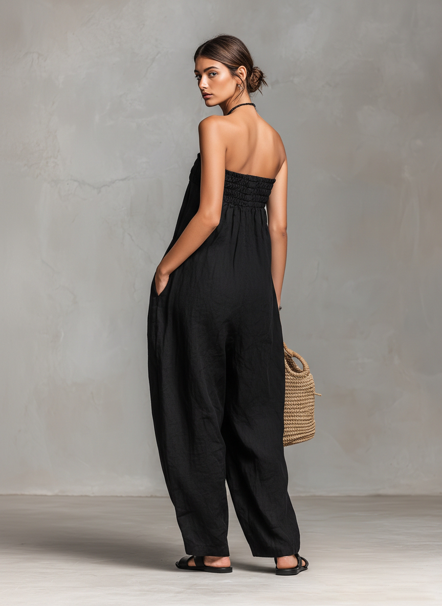Fleur - Sleeveless Linen Blend Jumpsuit
