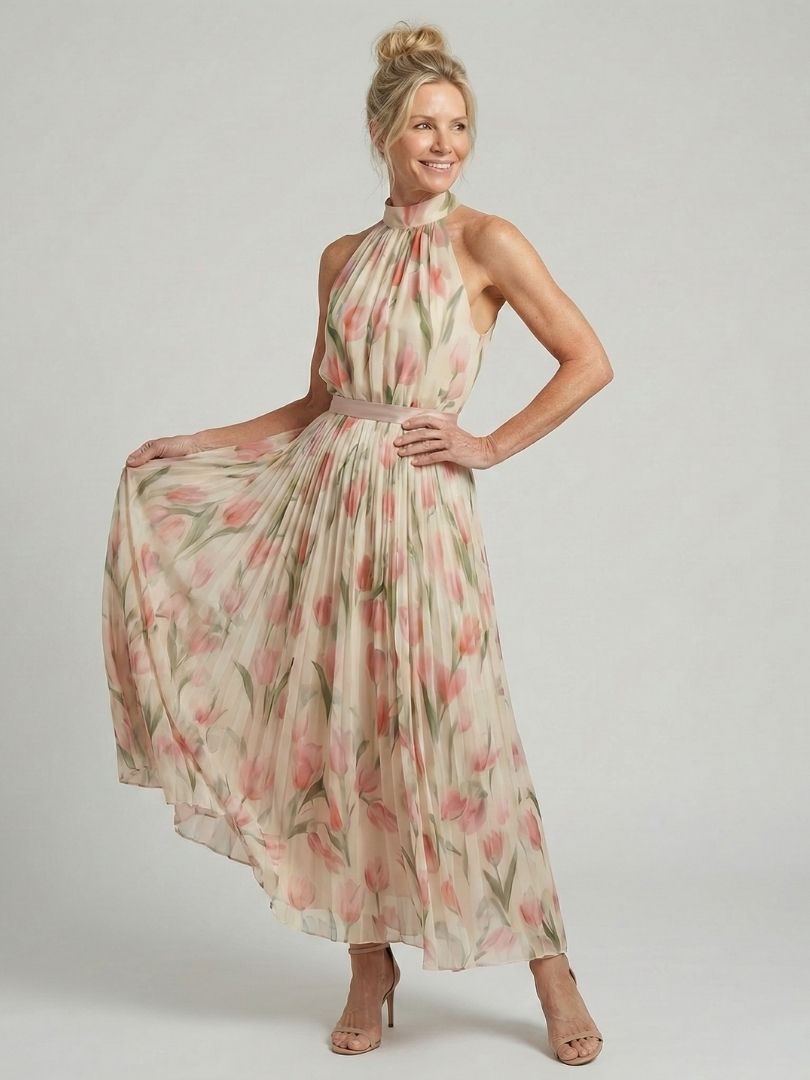 Violet &amp; Grace™ | Halter Neck Floral Midi Dress