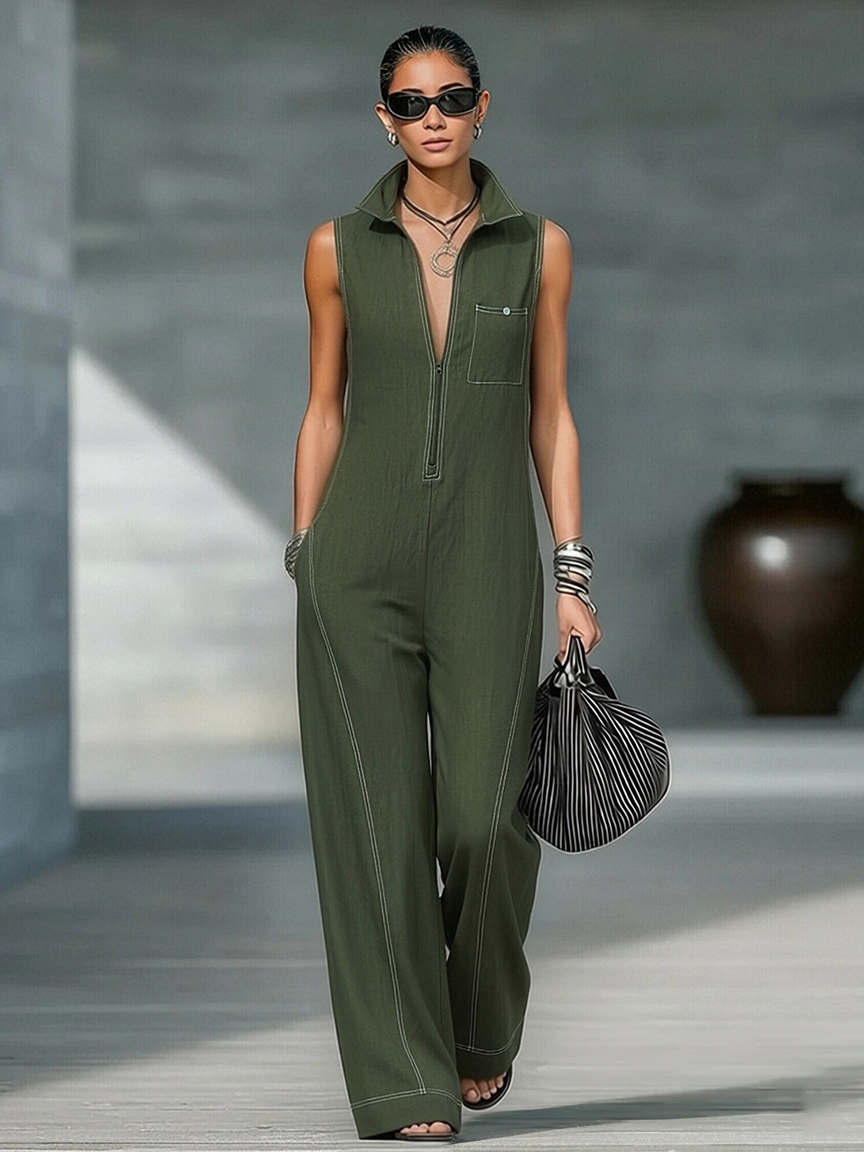 Noémie - Minimalist Sleeveless Jumpsuit