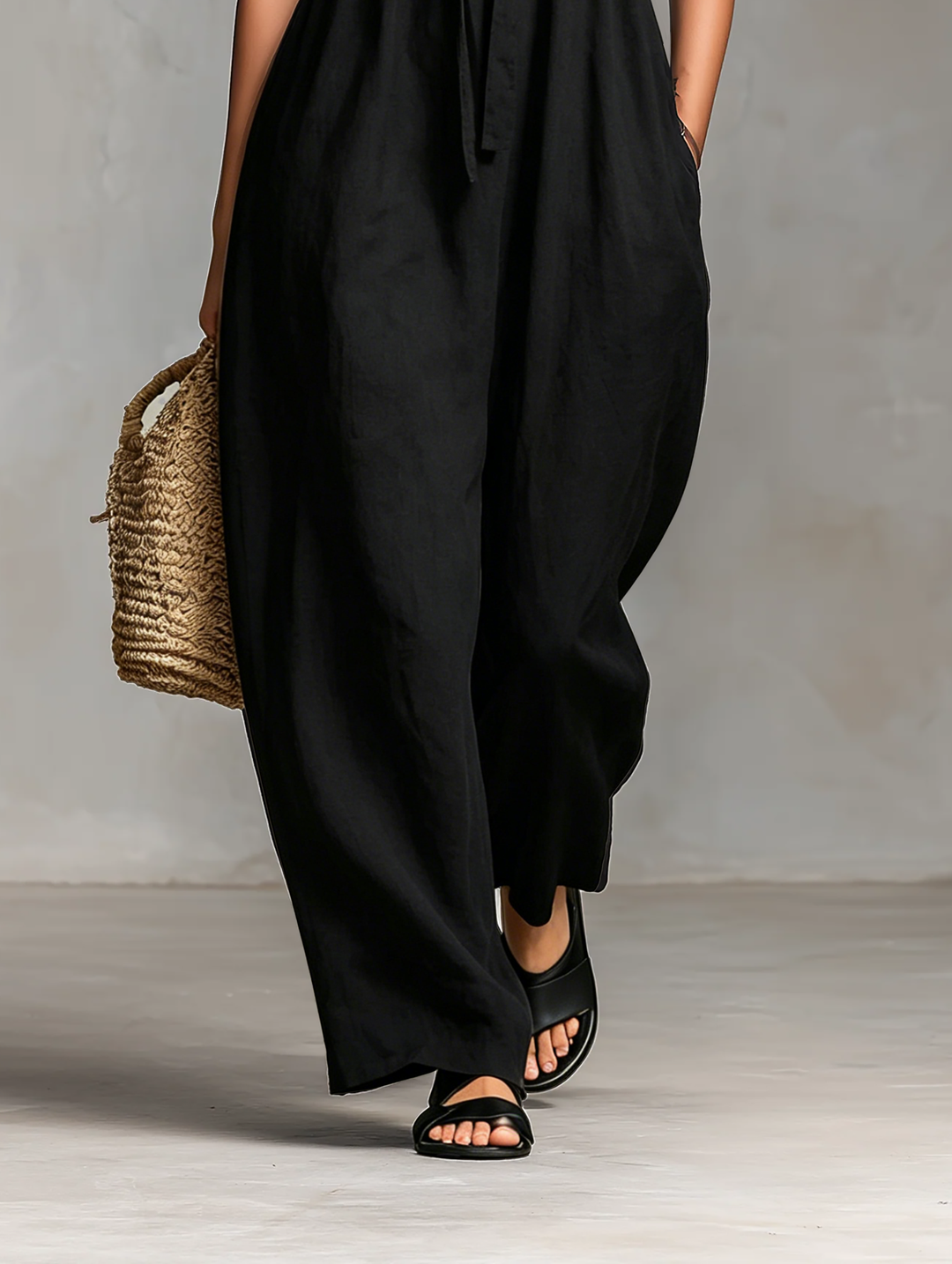 Fleur - Sleeveless Linen Blend Jumpsuit