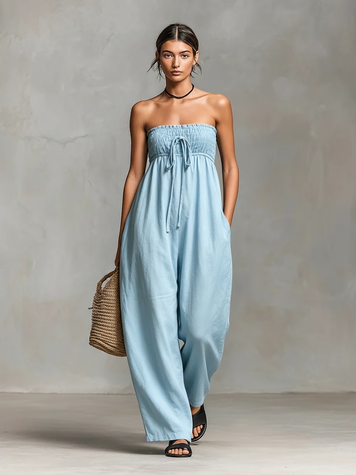 Fleur - Sleeveless Linen Blend Jumpsuit
