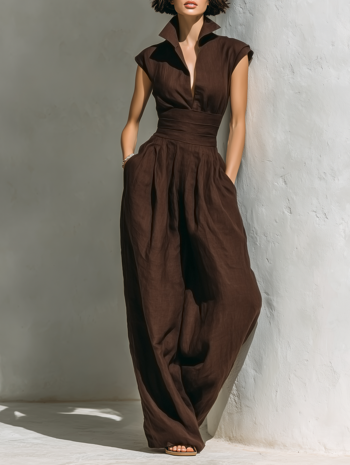 Anaïs - Minimalist Jumpsuit in Linen Blend