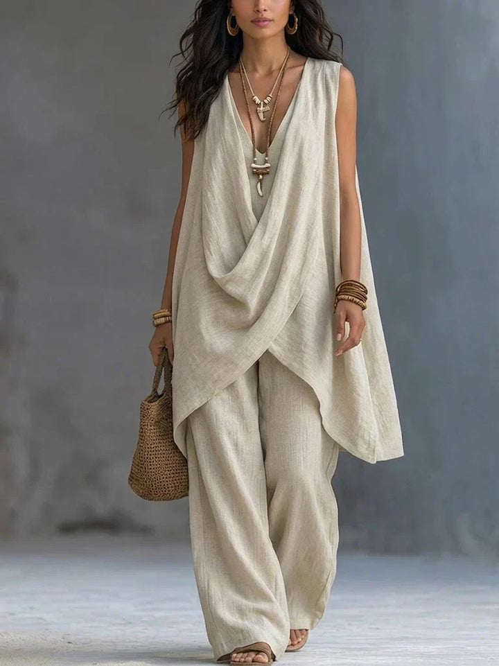 Geneva | Draped Outfit with Wide Trousers